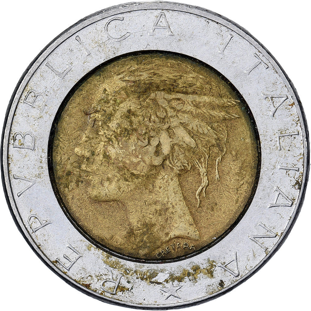 Itália, 500 Lire, 1987, Rome, Bimetálico, VF(20-25), KM:111