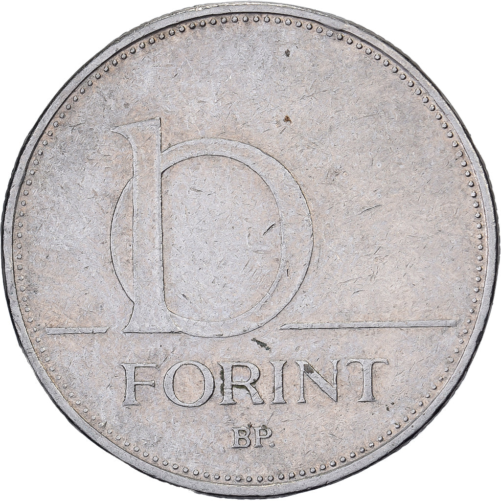 Hongarije, 10 Forint, 1996, Cupro-nikkel, FR+, KM:695