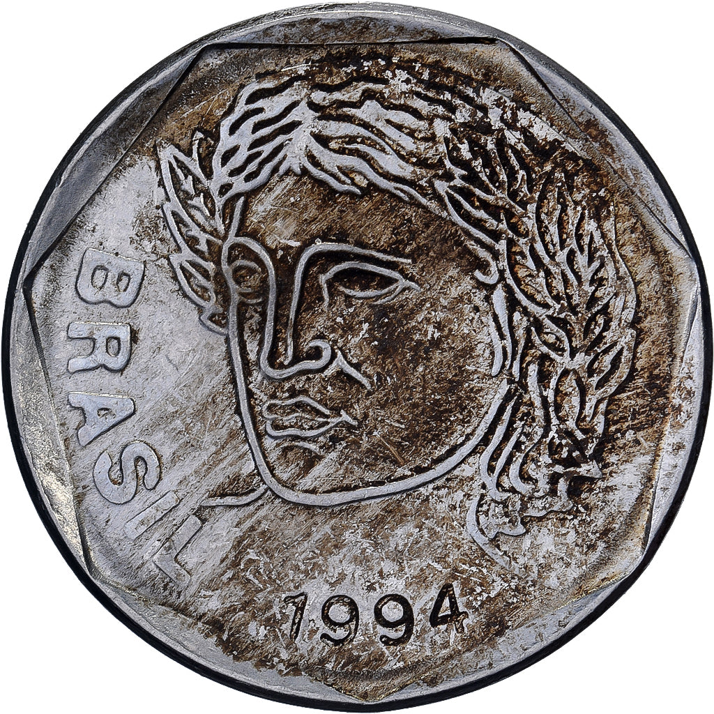 Brazylia, 25 Centavos, 1994, Stal nierdzewna, EF(40-45), KM:634