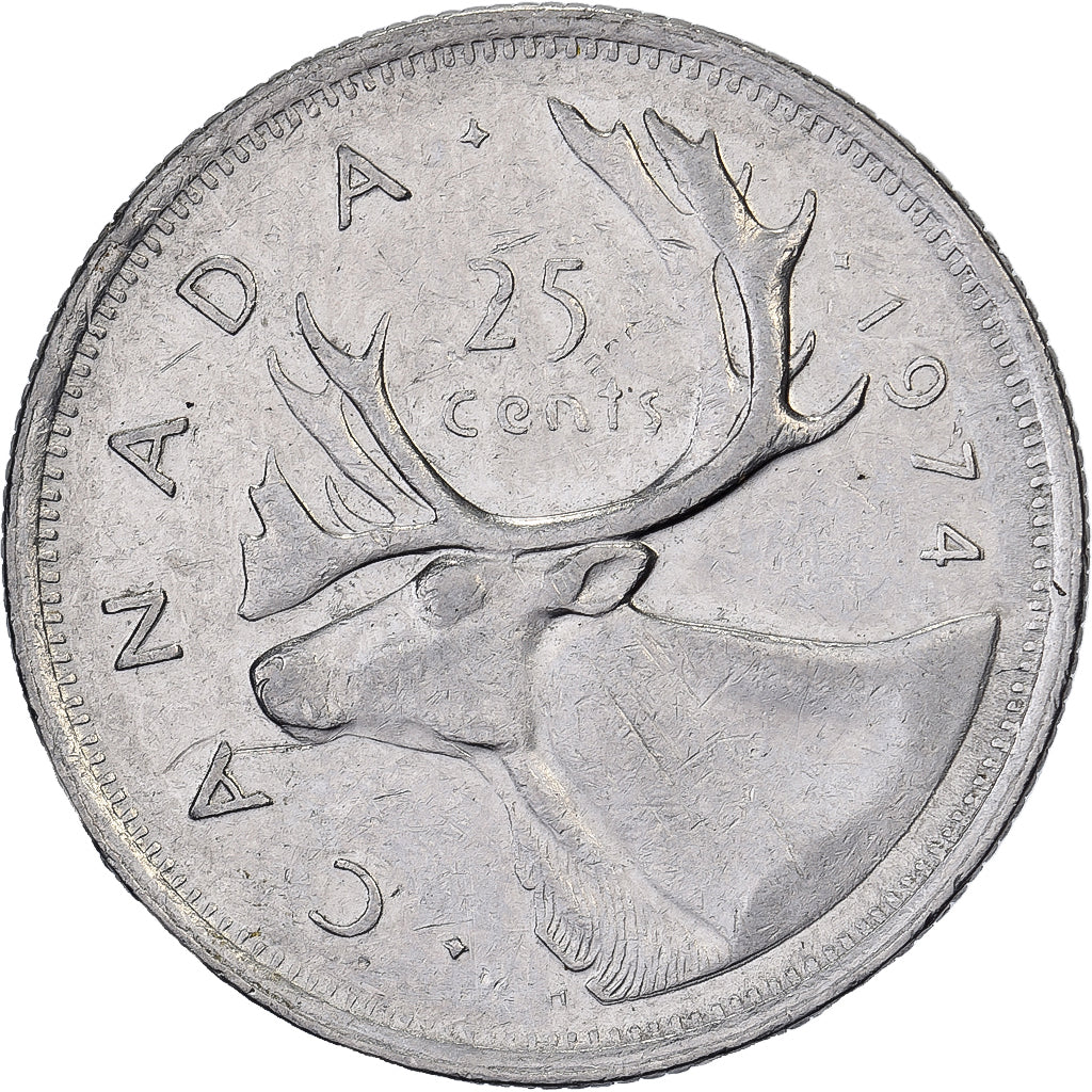 Canadá, Elizabeth II, 25 Cents, 1974, Royal Canadian Mint, Níquel, EF(40-45)