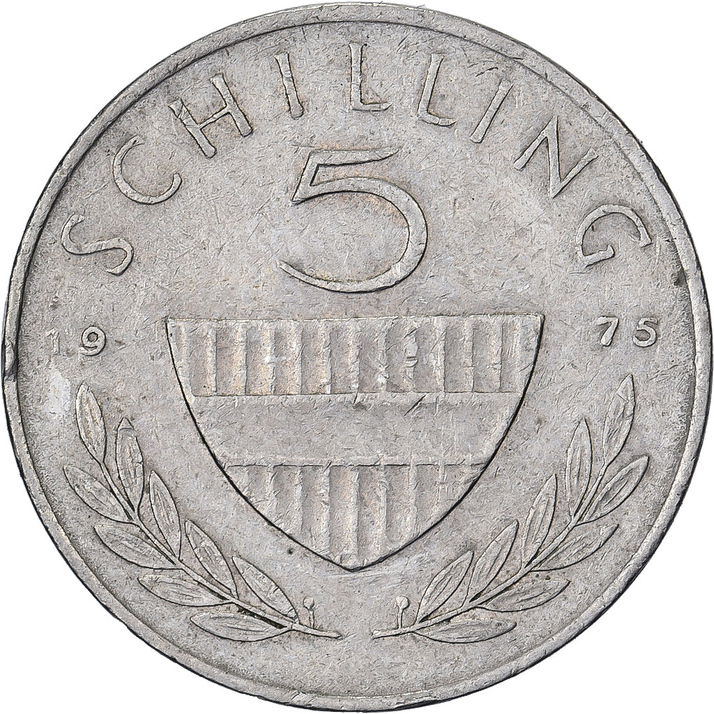 Austria, 5 Schilling, 1975, Copper-nickel, EF(40-45), KM:2889a
