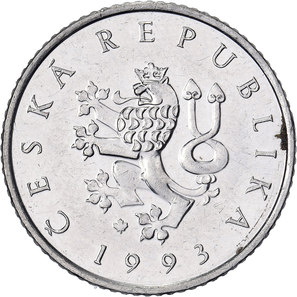 República Checa, Koruna, 1993, Aço Niquelado, EF(40-45), KM:7