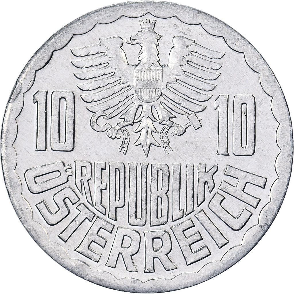Austria, 10 Groschen, 1986, Vienna, Aluminum, AU(50-53), KM:2878