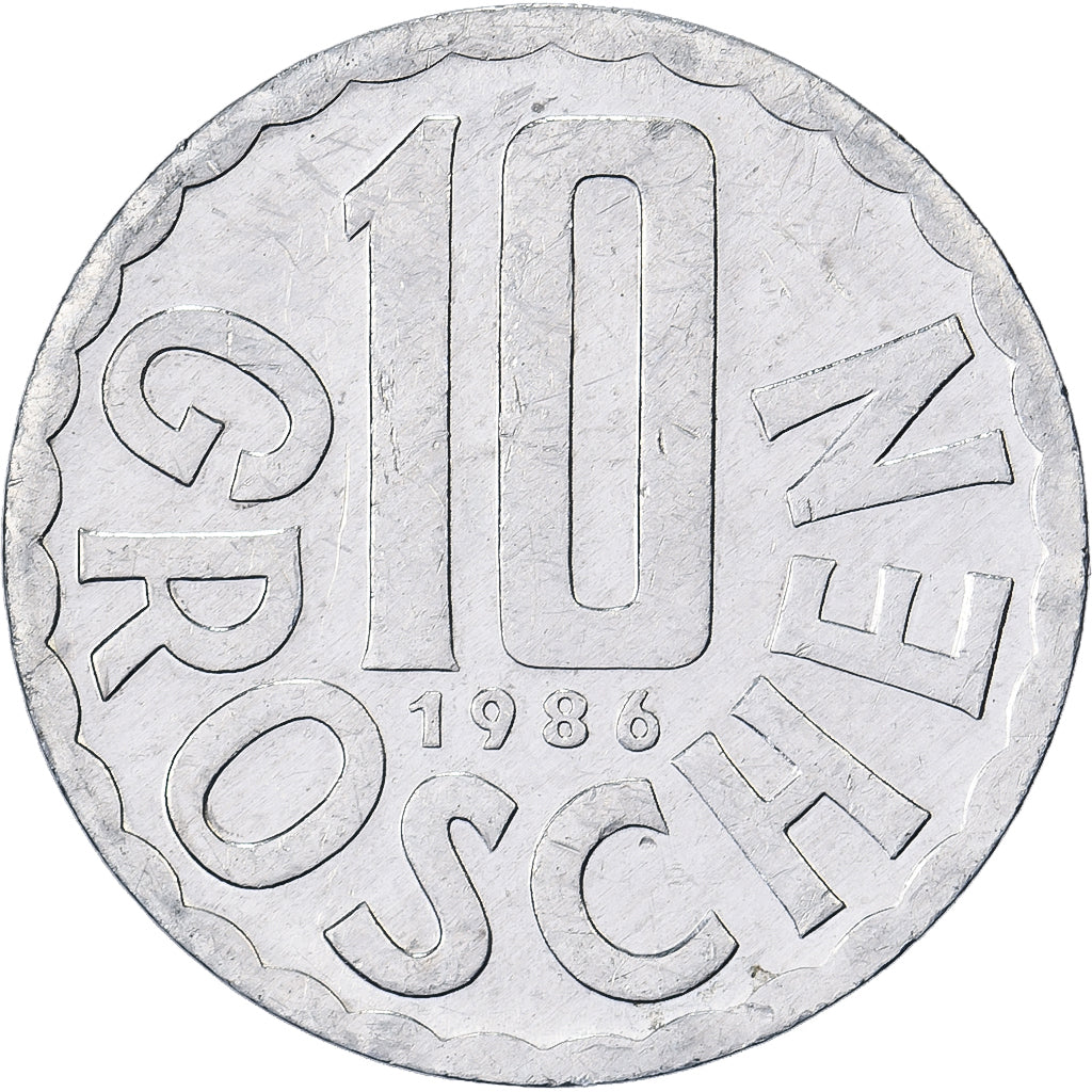 Austria, 10 Groschen, 1986, Vienna, Aluminum, AU(50-53), KM:2878