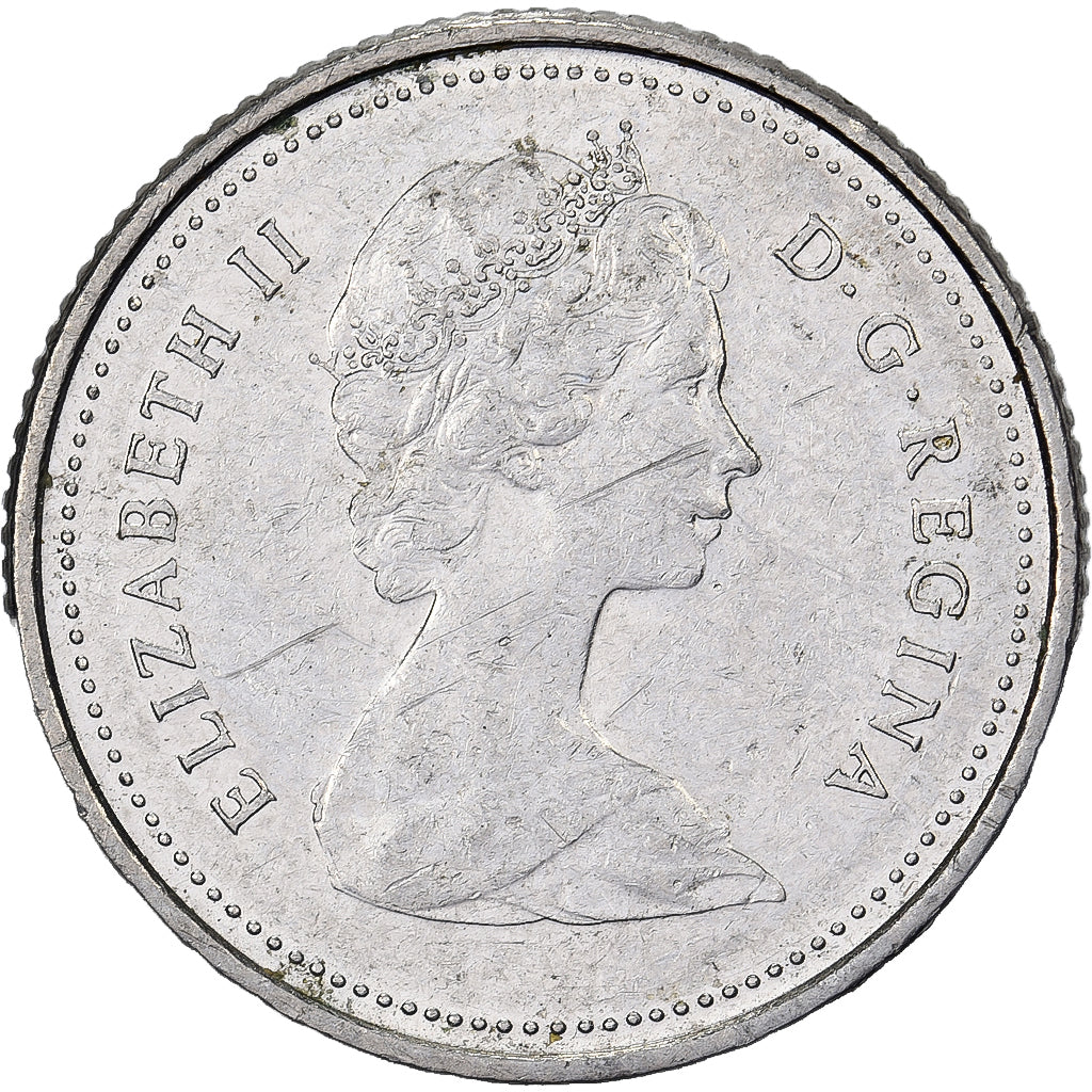 Canadá, Elizabeth II, 10 Cents, 1980, Royal Canadian Mint, Níquel, MBC