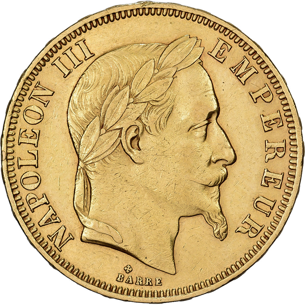 Frankreich, Napoleon III, 50 Francs, Napoléon III, 1866, Strasbourg, Gold, VZ