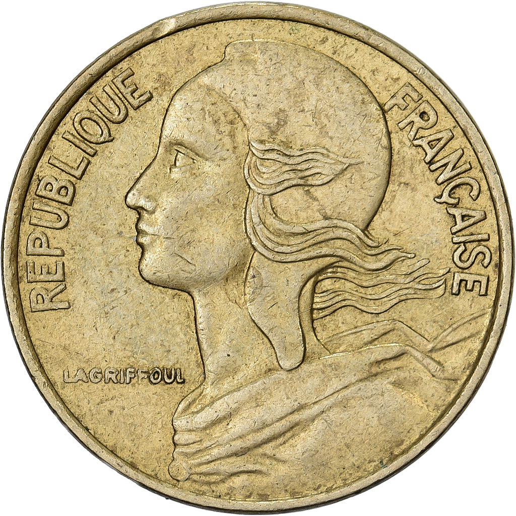 França, 5 Centimes, Marianne, 1976, Paris, Alumínio-Bronze, EF(40-45), Le