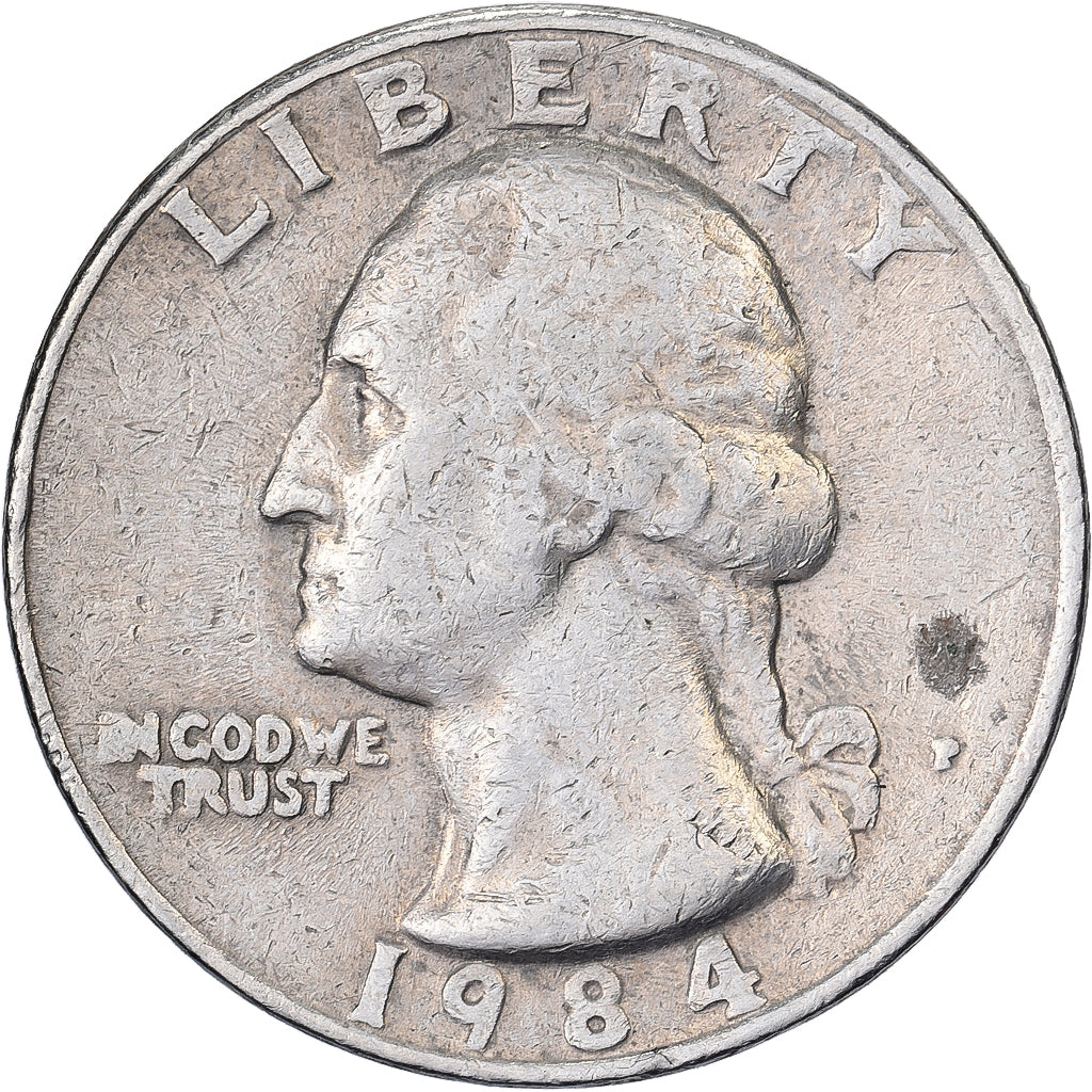 United States, Quarter, Washington Quarter, 1984, U.S. Mint, Copper-Nickel Clad