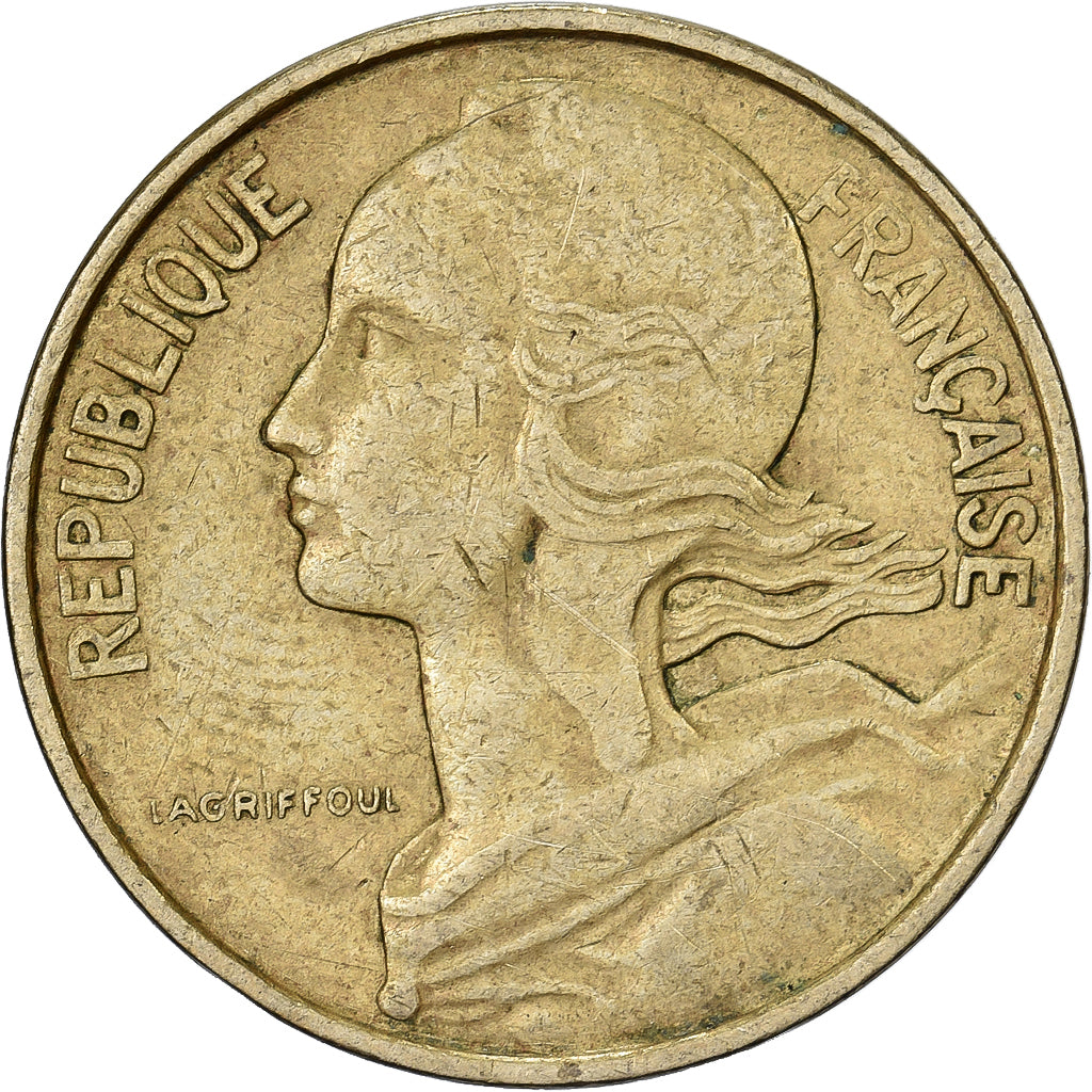 França, 10 Centimes, Marianne, 1967, Paris, Alumínio-Bronze, EF(40-45)