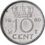 Países Bajos, Juliana, 10 Cents, 1980, Níquel, MBC+, KM:182