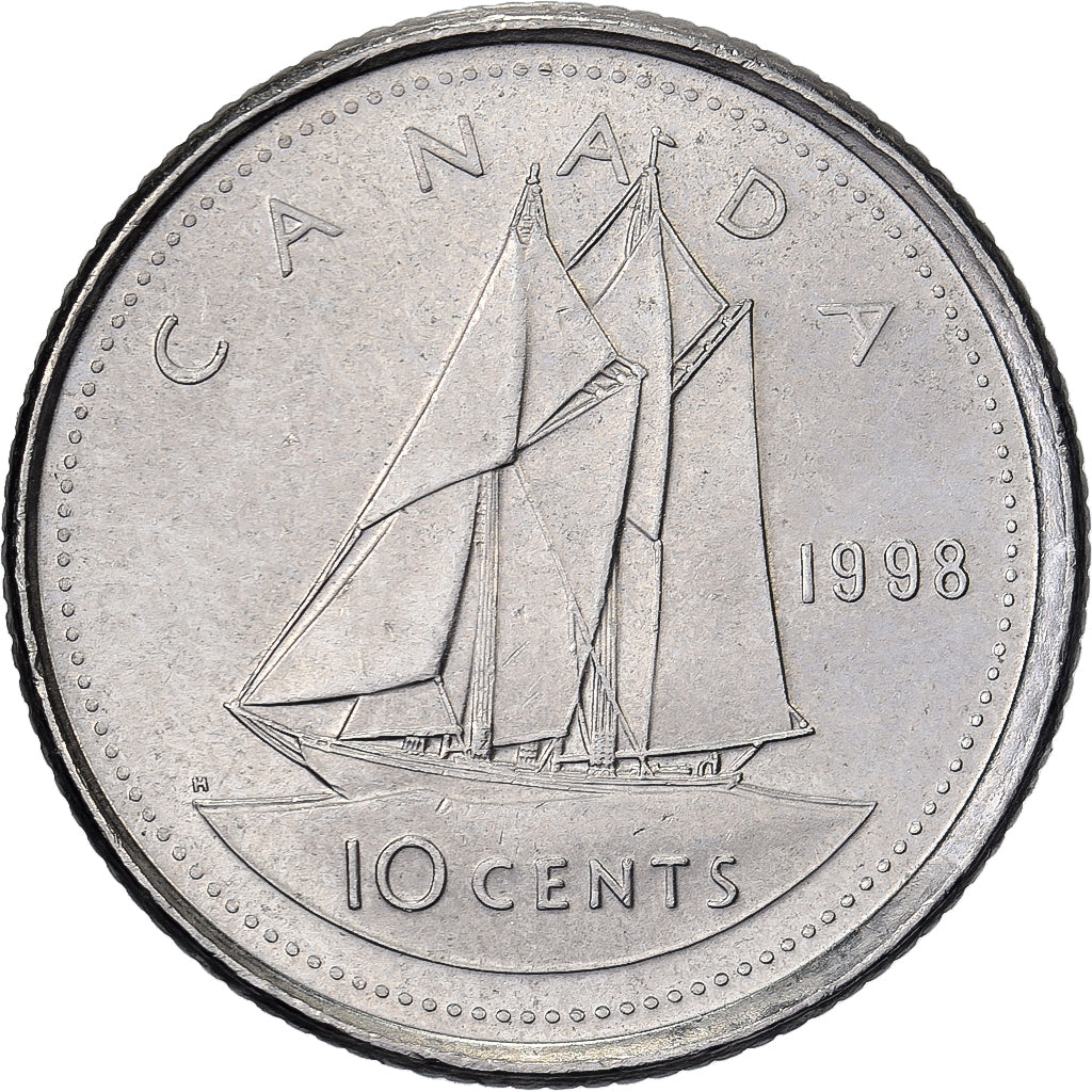 Canada, Elizabeth II, 10 Cents, 1998, Royal Canadian Mint, Nickel, PR, KM:183