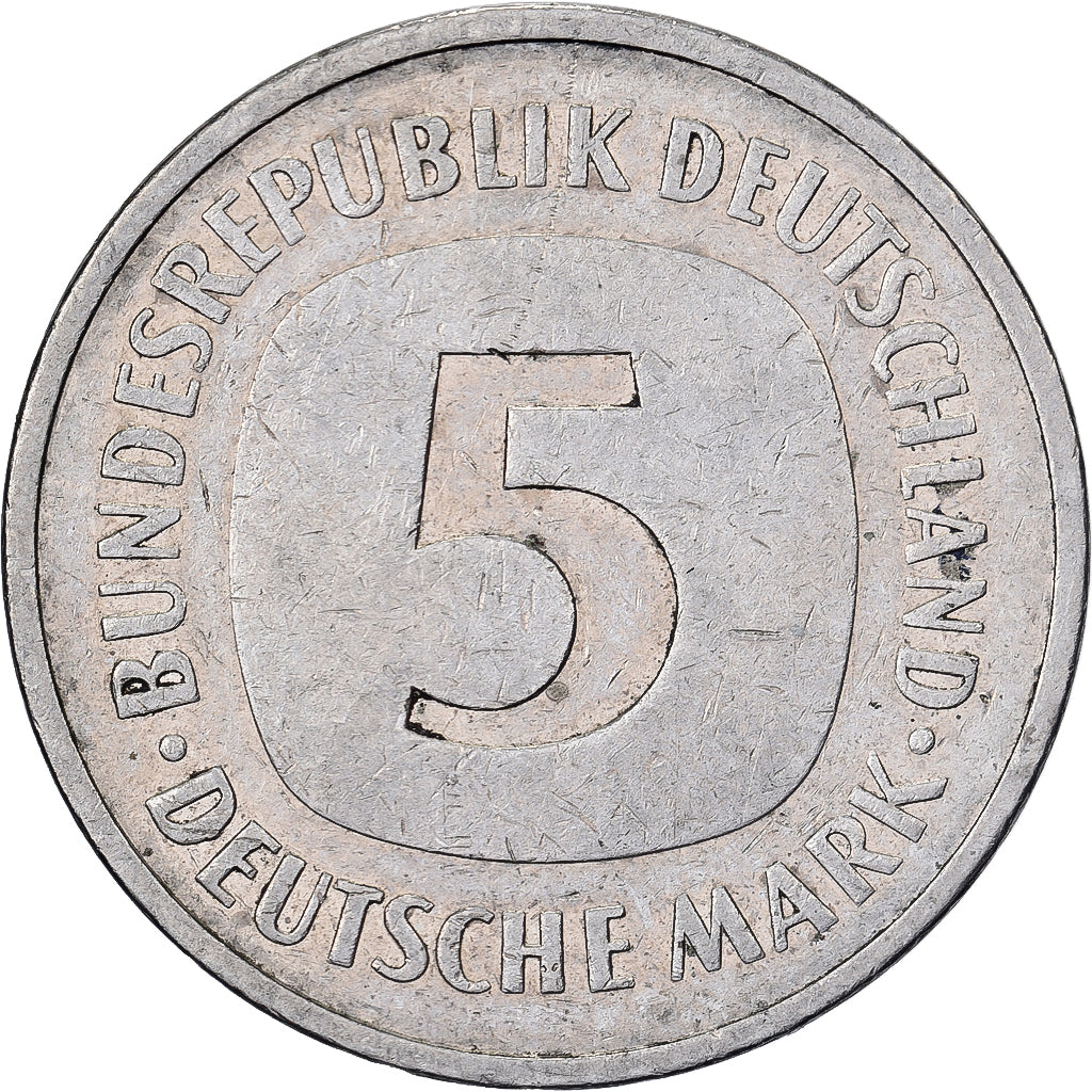 ALEMANHA - REPÚBLICA FEDERAL, 5 Mark, 1979, Hambourg, Níquel Revestido a
