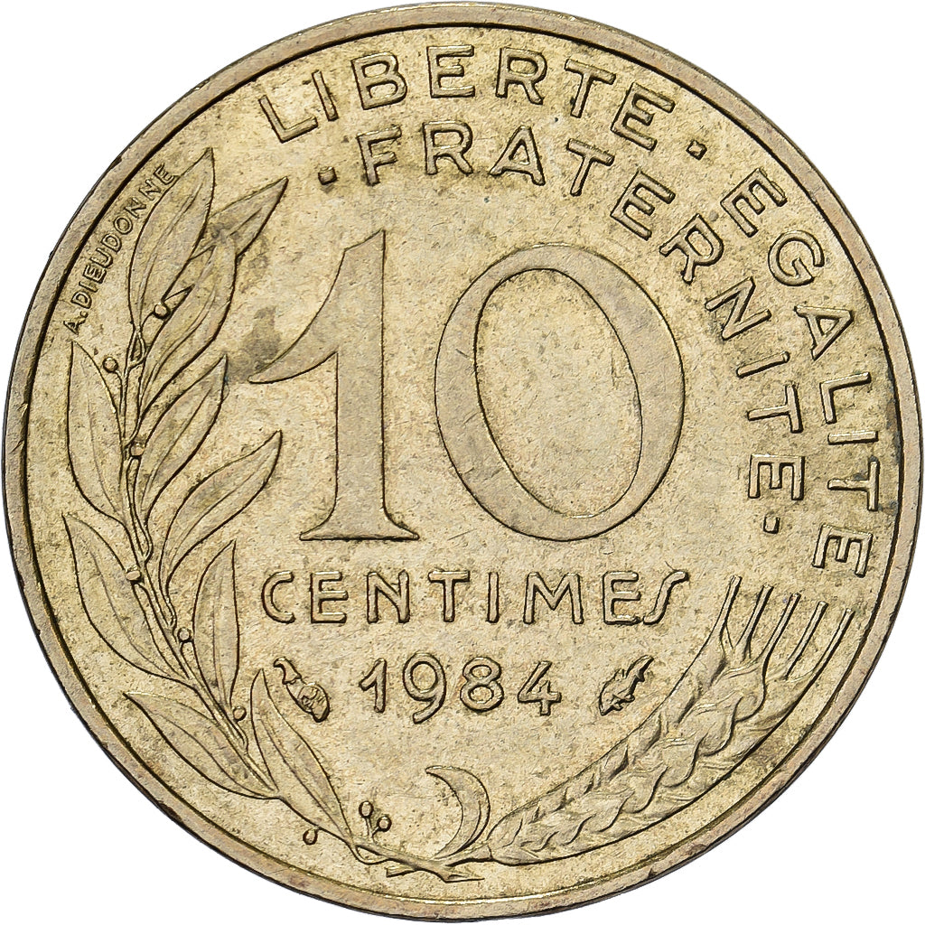 Frankrijk, 10 Centimes, Marianne, 1984, Paris, Aluminum-Bronze, ZF, Gadoury:293