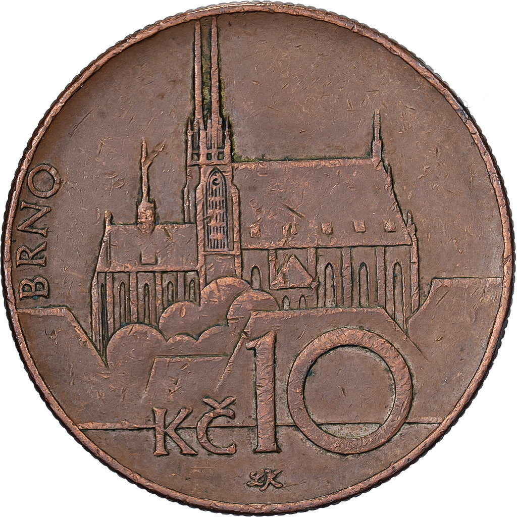 Repubblica Ceca, 10 Korun, 2003, Acciaio placcato rame, BB, KM:4