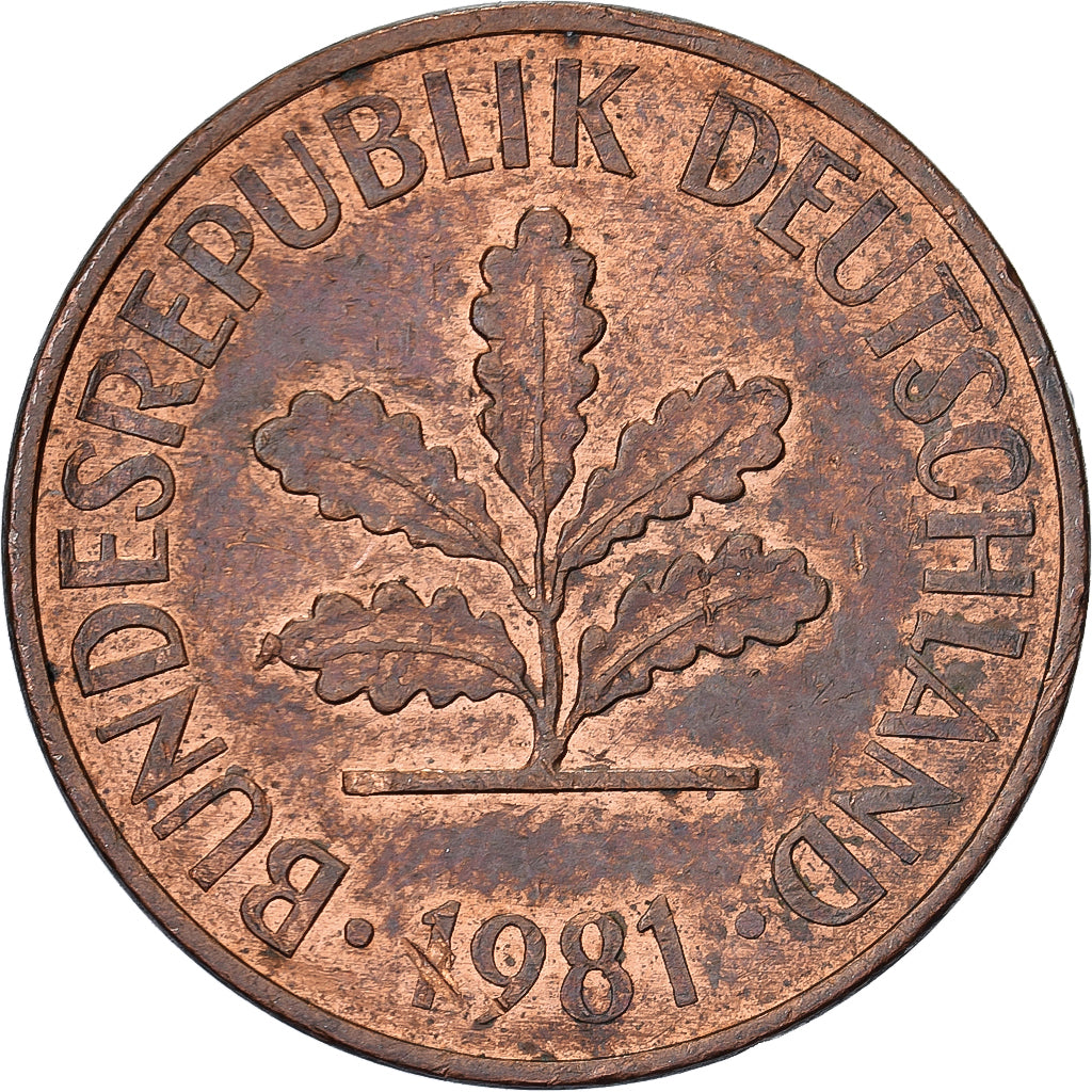Federale Duitse Republiek, 2 Pfennig, 1981, Hambourg, Copper Plated Steel, ZF
