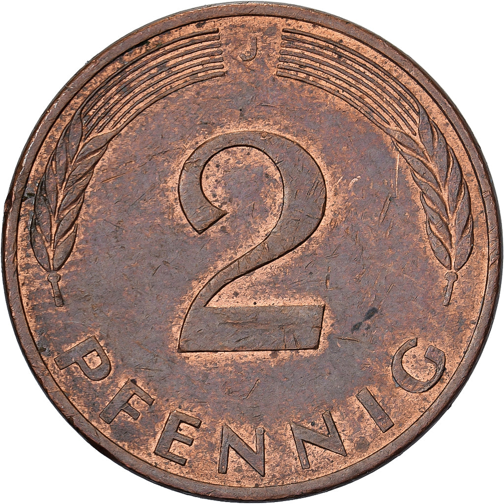 Federale Duitse Republiek, 2 Pfennig, 1981, Hambourg, Copper Plated Steel, ZF