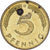 Federal Republic of Germany, 5 Pfennig, 1990, Munich, Brass Clad Steel