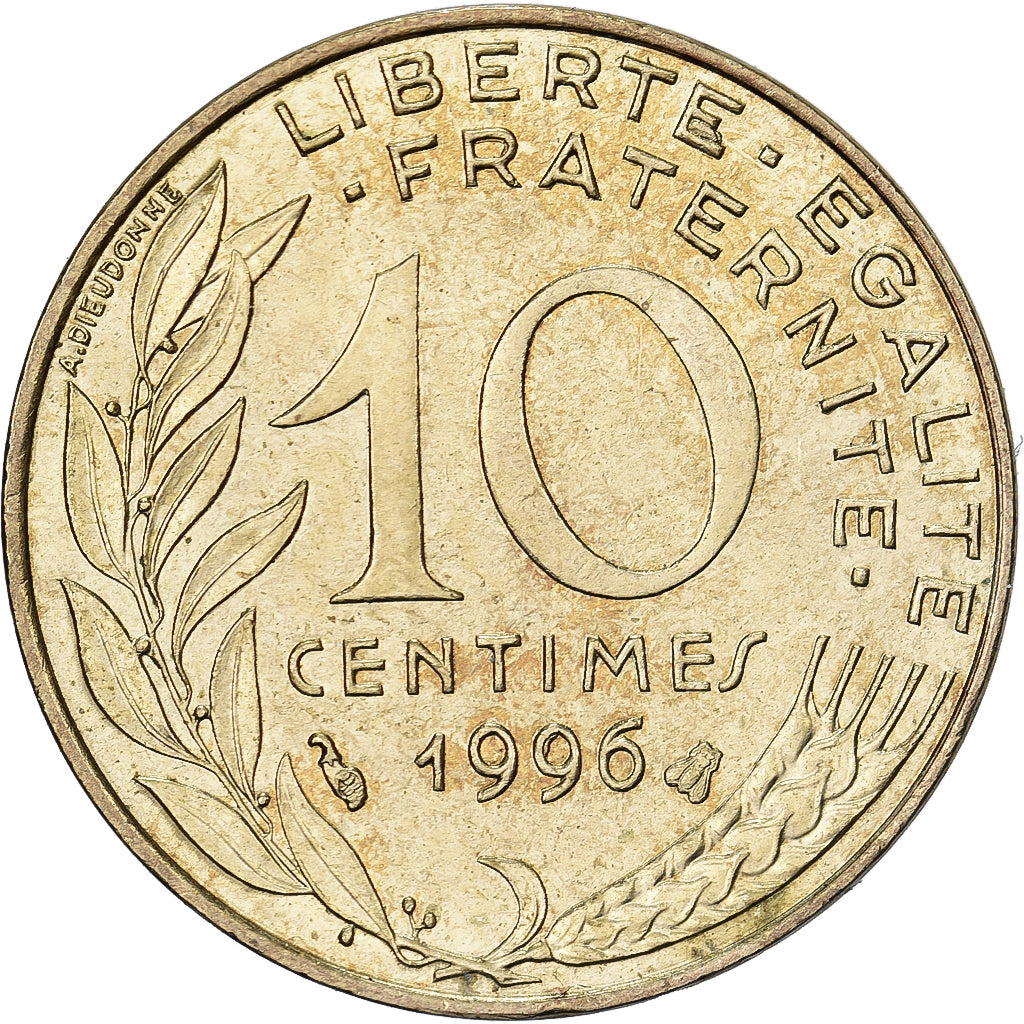 Francia, 10 Centimes, Marianne, 1996, Paris, Aluminio - bronce, MBC+, Le