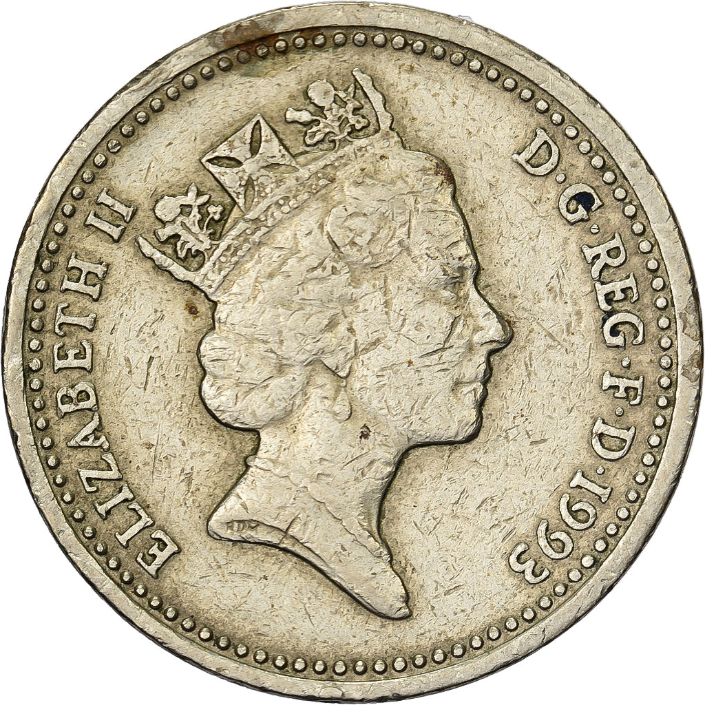 Groot Bretagne, Elizabeth II, Pound, 1993, Nickel-brass, FR+, KM:964