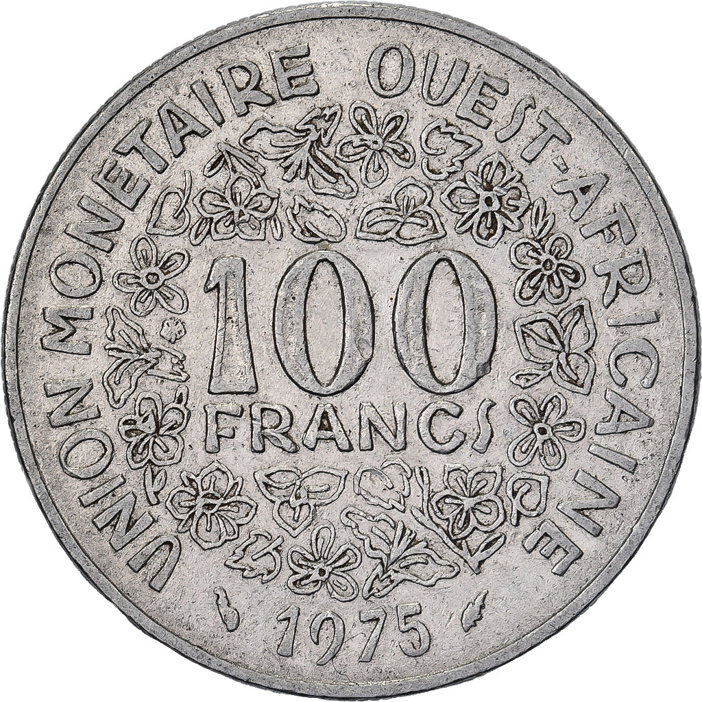 Estados del África Occidental, 100 Francs, 1975, Níquel, BC+