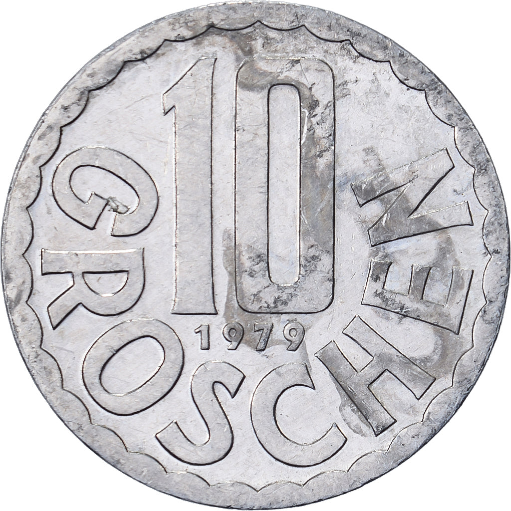 Oostenrijk, 10 Groschen, 1979, Vienna, Aluminium, ZF, KM:2878