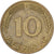 Federal Republic of Germany, 10 Pfennig, 1988, Stuttgart, Brass Clad Steel