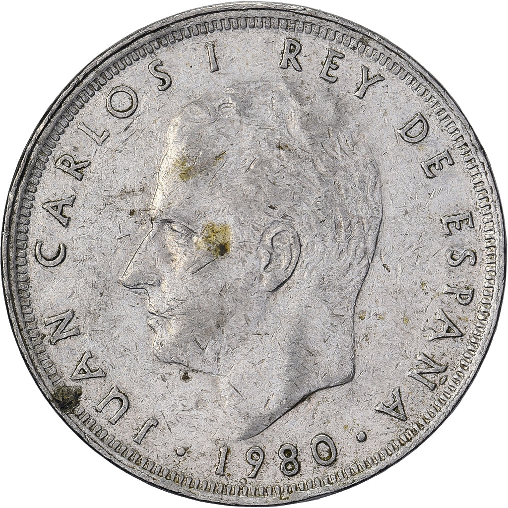 Espanha, Juan Carlos I, 25 Pesetas, 1982, Cobre-níquel, VF(30-35), KM:817