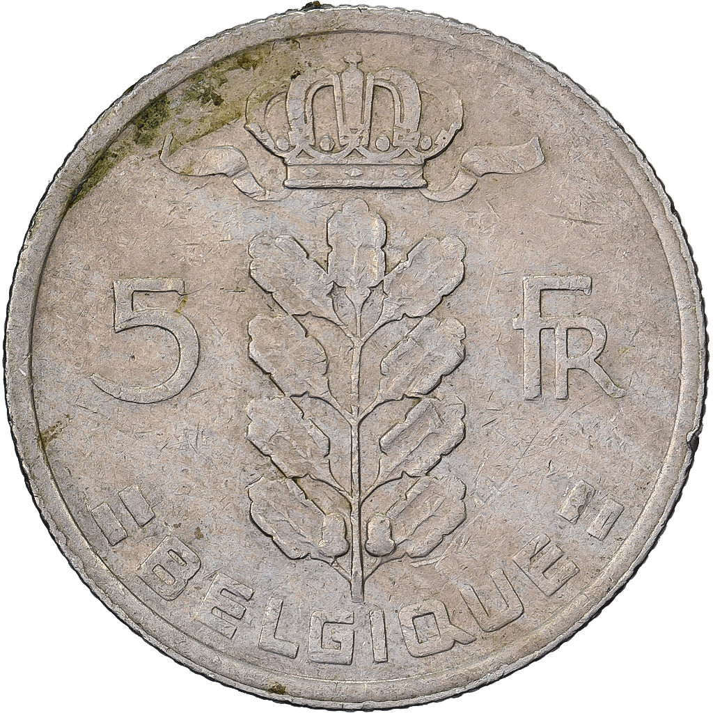 Bélgica, 5 Francs, 5 Frank, 1971, Cobre - níquel, BC+, KM:134.1