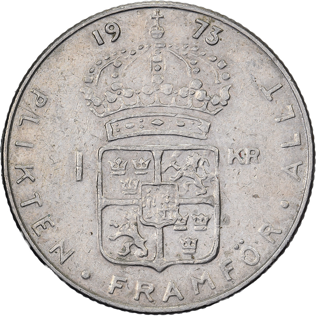 Suède, Gustaf VI, Krona, 1973, Cupronickel plaqué cuivre, TTB, KM:826a