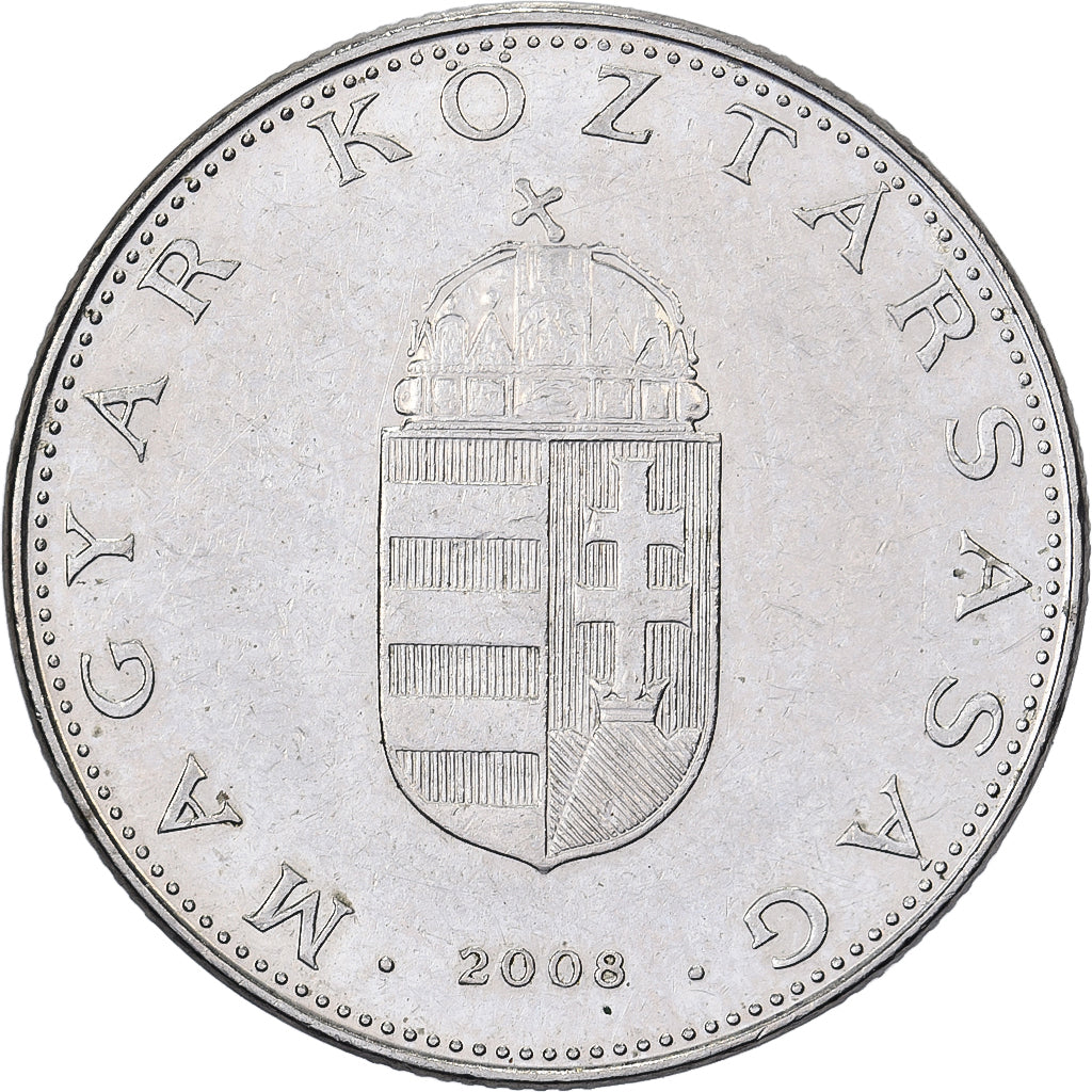Hungría, 10 Forint, 2008, Budapest, Cobre - níquel, MBC, KM:695