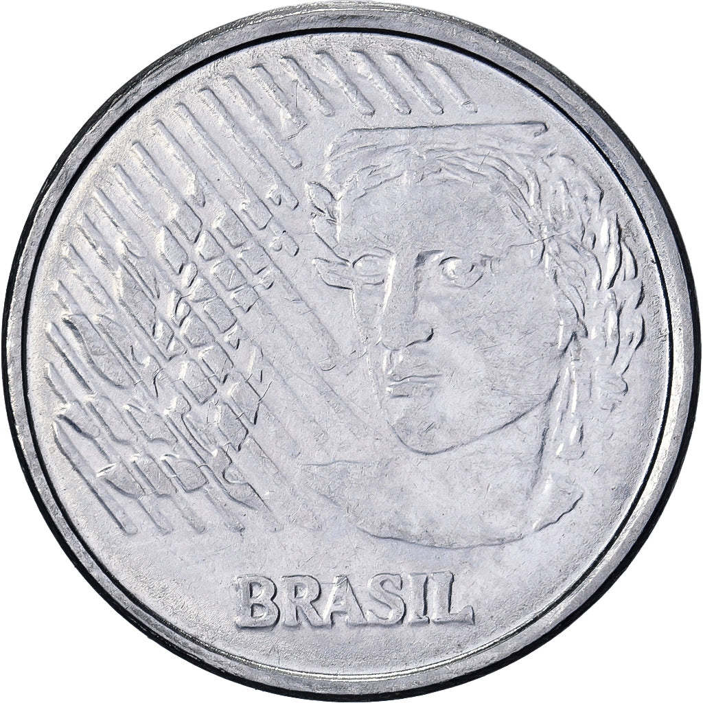 Brasil, 10 Centavos, 1995, Aço Inoxidável, AU(50-53), KM:633