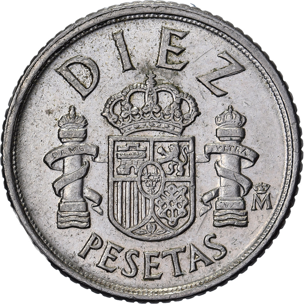 España, Juan Carlos I, 10 Pesetas, 1983, Cobre - níquel, MBC+, KM:827