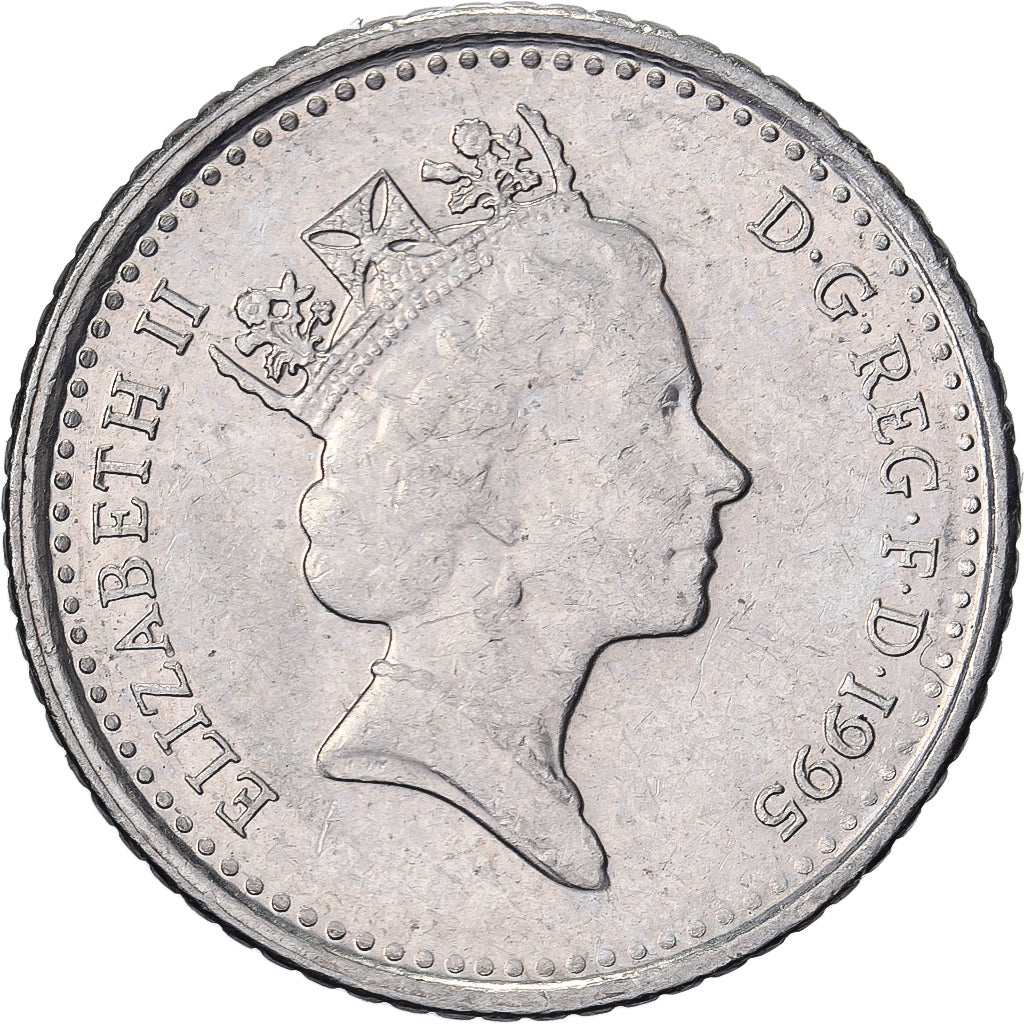 Great Britain, Elizabeth II, 5 Pence, 1995, Copper-nickel, EF(40-45), KM:937b