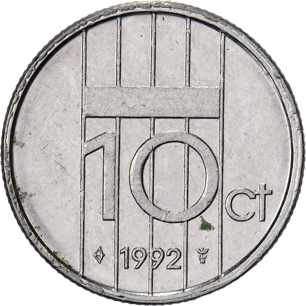 Países Bajos, Beatrix, 10 Cents, 1992, Níquel, MBC+, KM:203