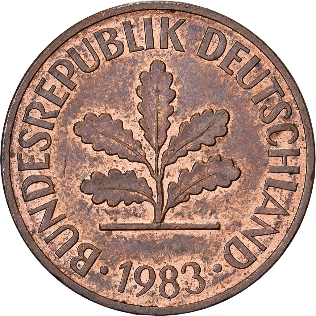 Federal Republic of Germany, 2 Pfennig, 1983, Munich, Copper Plated Steel
