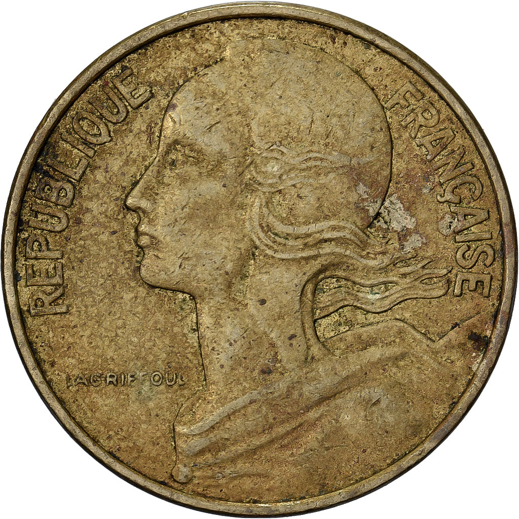Frankrijk, 10 Centimes, Marianne, 1977, Paris, Aluminum-Bronze, ZF, Gadoury:293