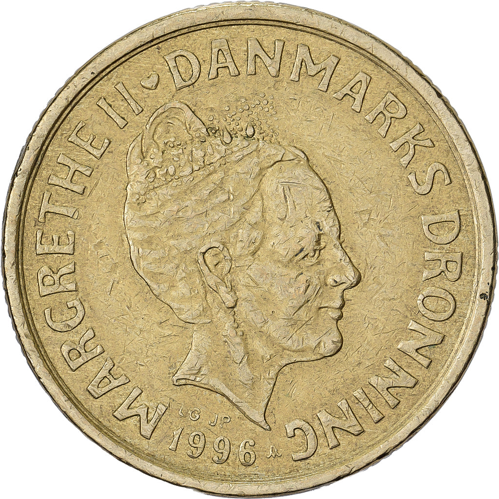 Dänemark, Margrethe II, 20 Kroner, 1996, Copenhagen, Aluminum-Bronze, SS