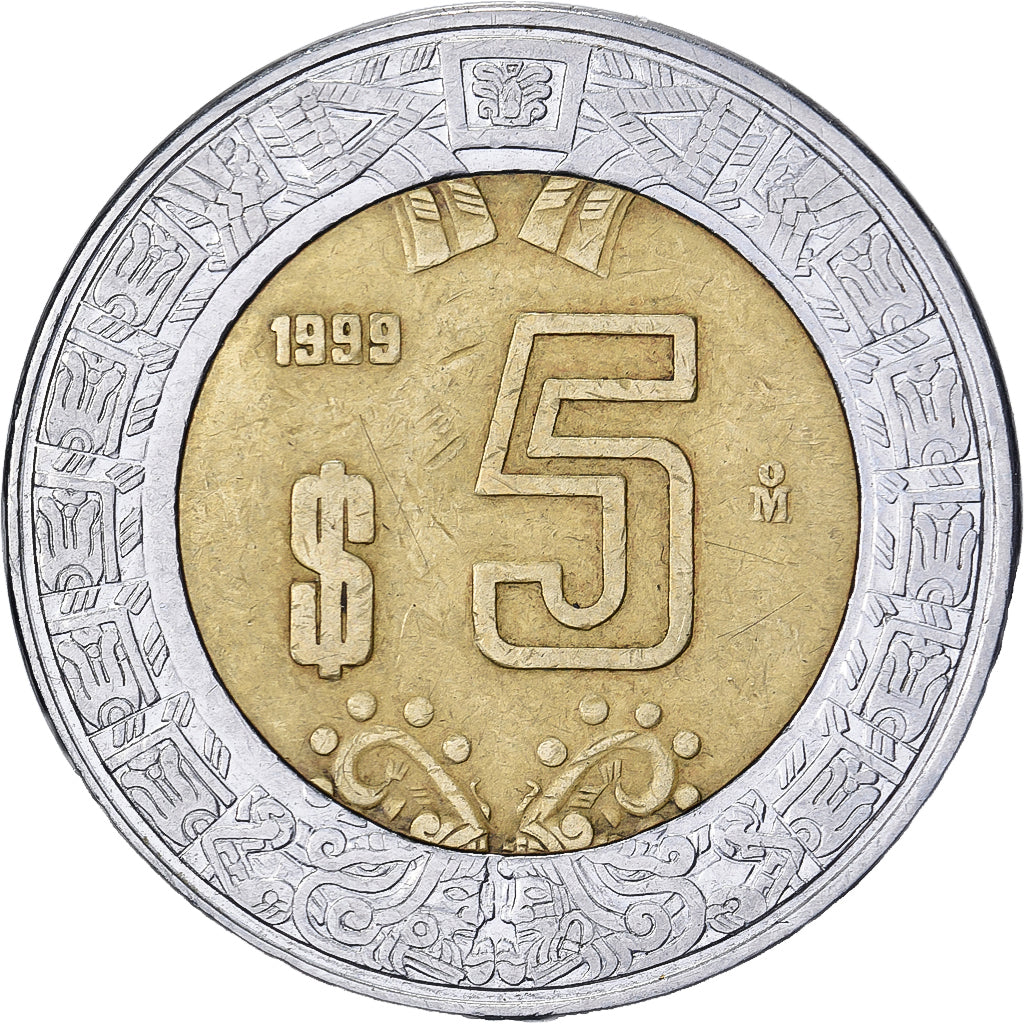 Mexiko, 5 Pesos, 1999, Mexico City, Bi-Metallic, S+