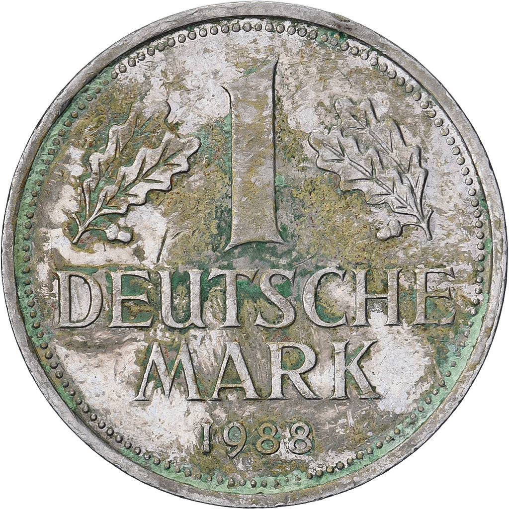 Niemcy - RFN, Mark, 1988, Stuttgart, Miedź-Nikiel, VF(30-35), KM:110
