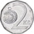 Czechoslovakia, 2 Koruny, 1993, Nickel plated steel, AU(50-53), KM:9