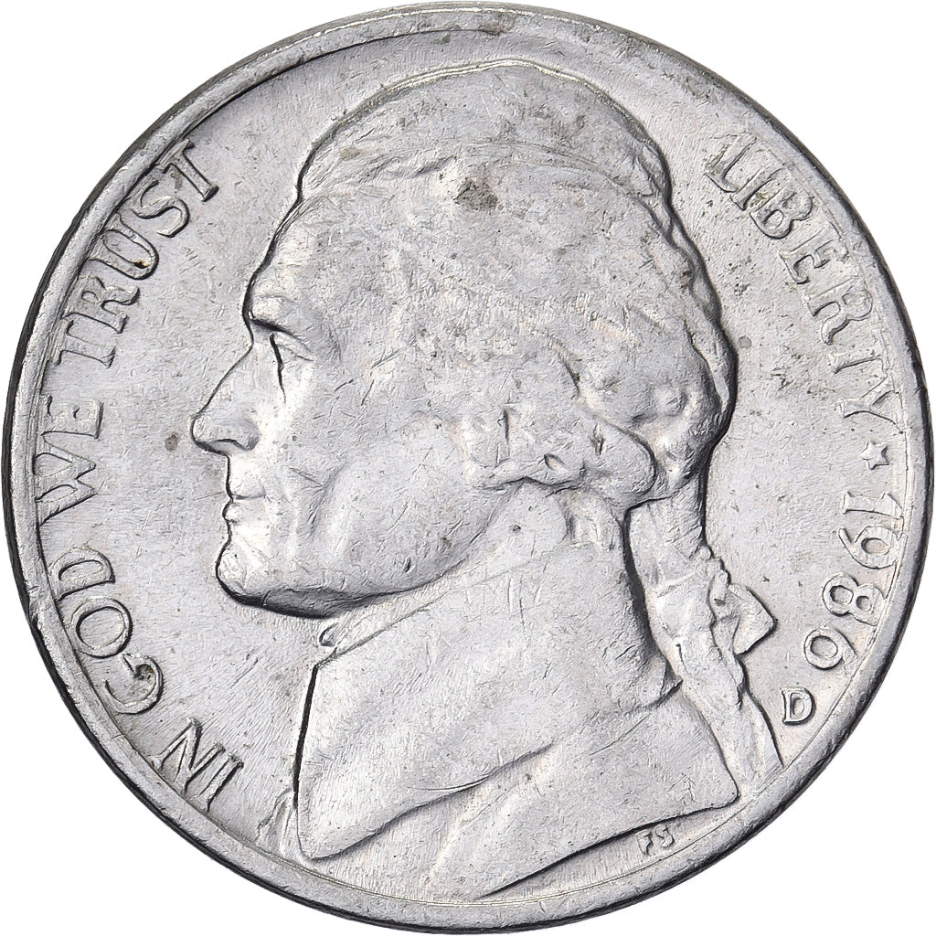 Vereinigte Staaten, 5 Cents, Jefferson Nickel, 1986, U.S. Mint, Kupfer-Nickel