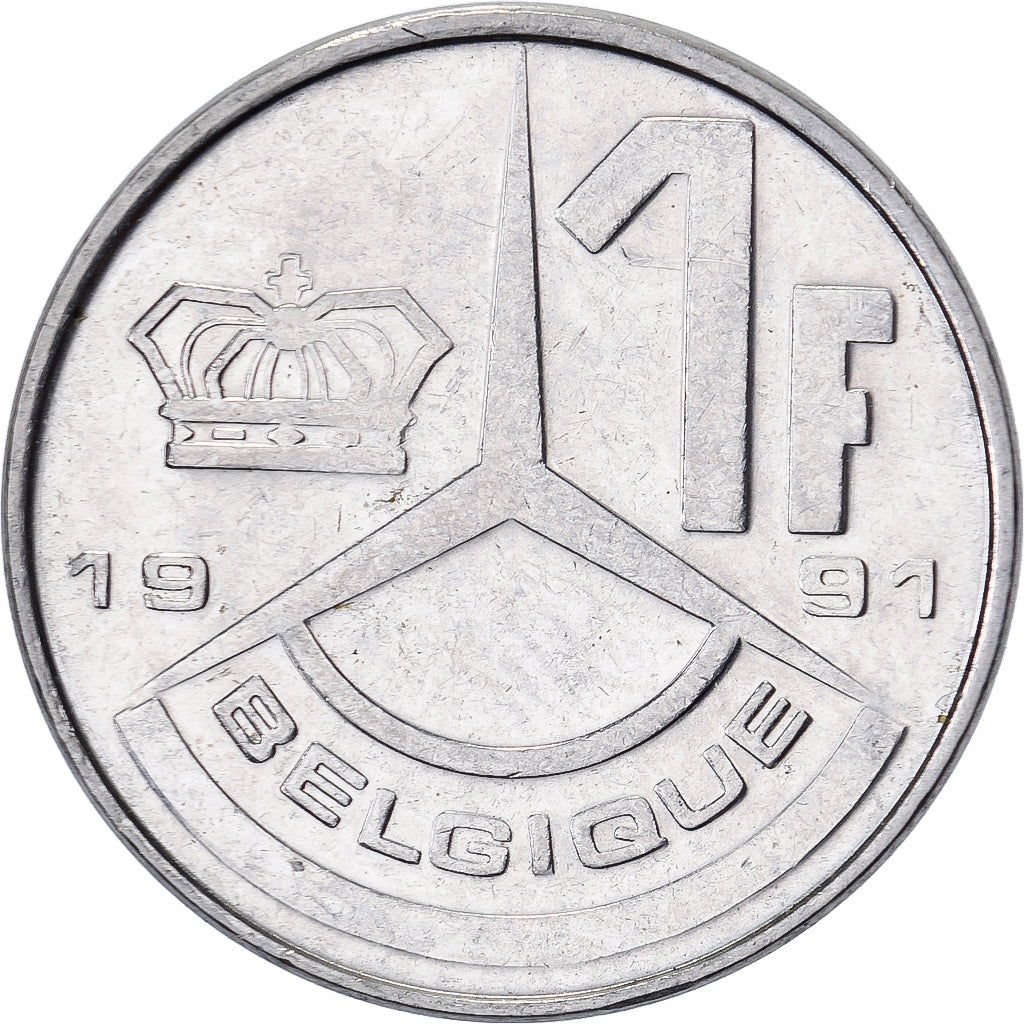 Belgium, Franc, 1991, Nickel Plated Iron, EF(40-45), KM:170