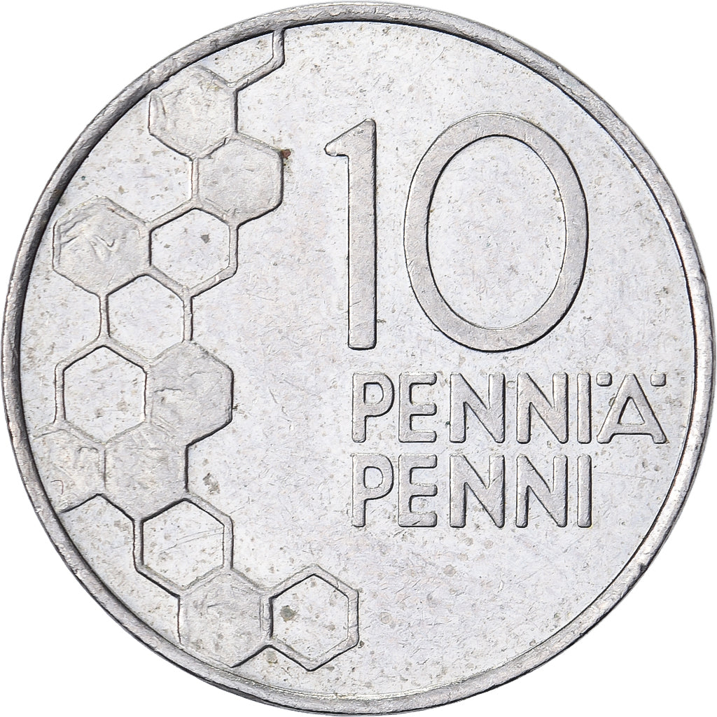 Finland, 10 Pennia, 1991, Cupro-nikkel, ZF+, KM:65