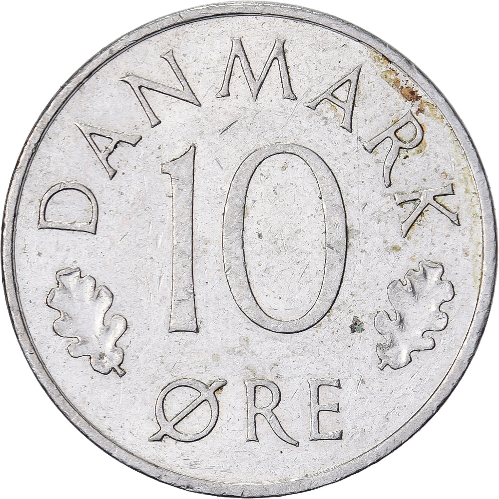 Dänemark, 10 Öre, 1977, Kupfer-Nickel, SS, KM:416