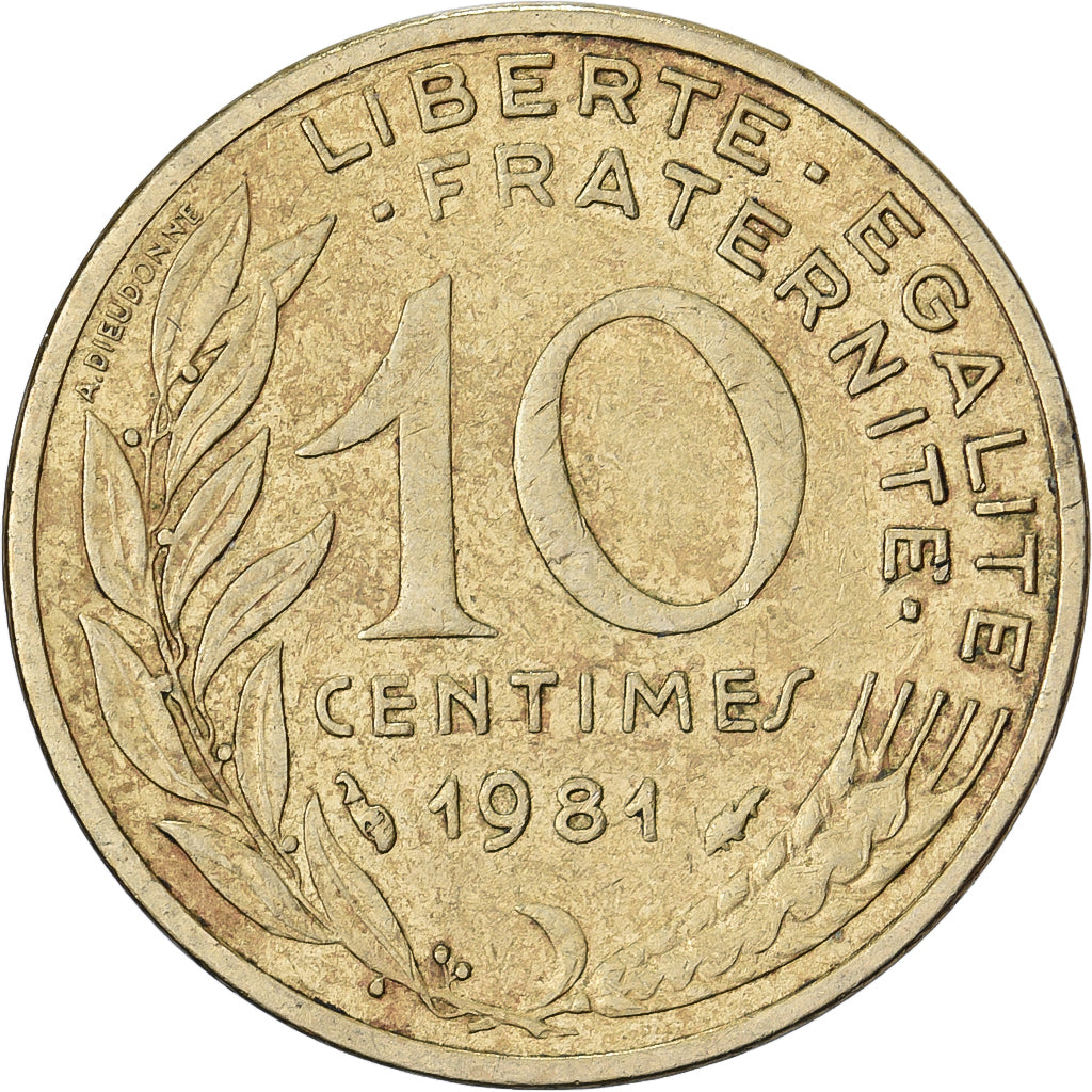 Frankrijk, 10 Centimes, Marianne, 1981, Paris, Aluminum-Bronze, ZF, Gadoury:293