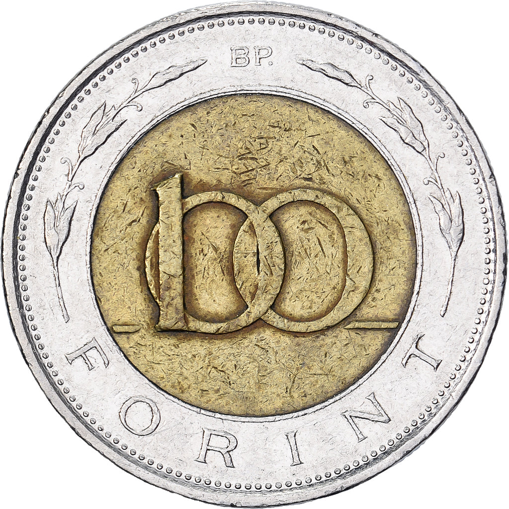 Węgry, 100 Forint, 1996, Budapest, Bimetaliczny, VF(30-35), KM:721