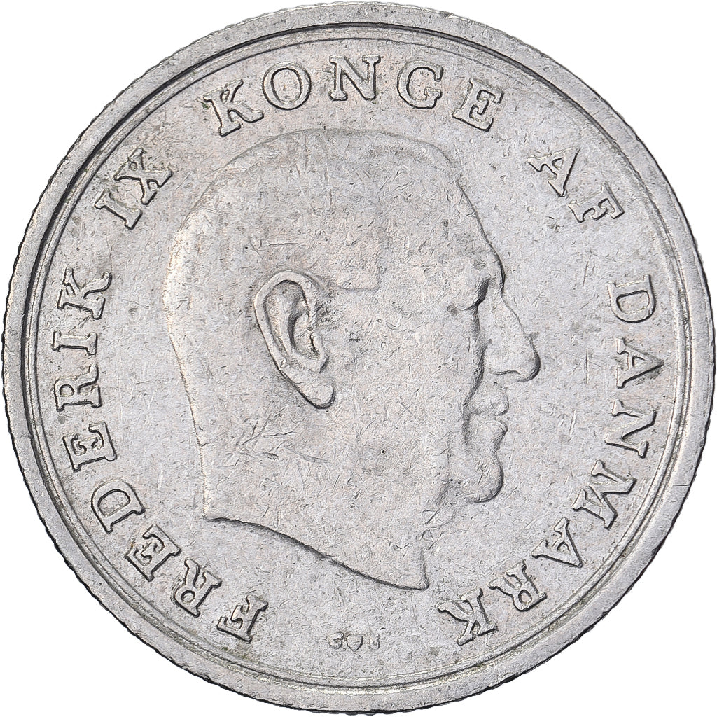 Dania, Frederik IX, Krone, 1970, Copenhagen, Miedź-Nikiel, VF(30-35), KM:851.1