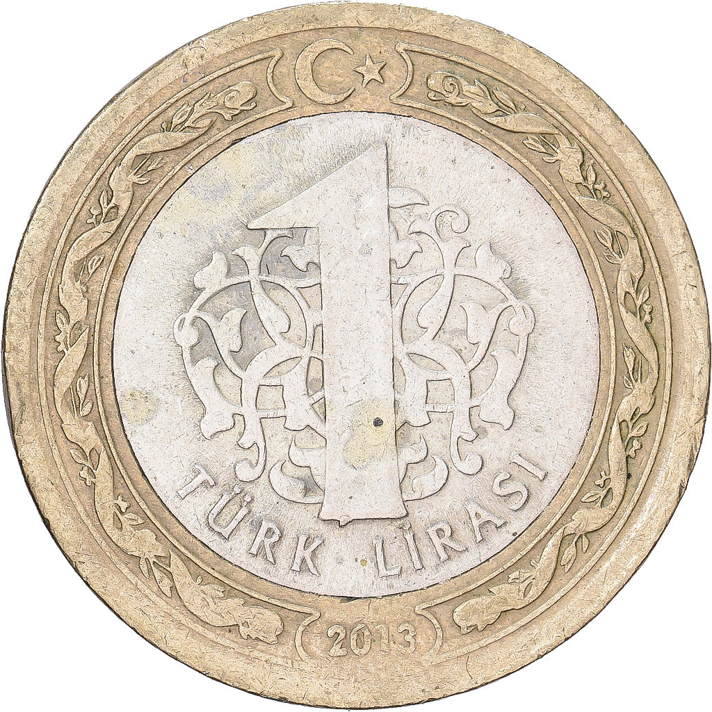 Turquie, Lira, 2013, Bimétallique, TTB, KM:1244