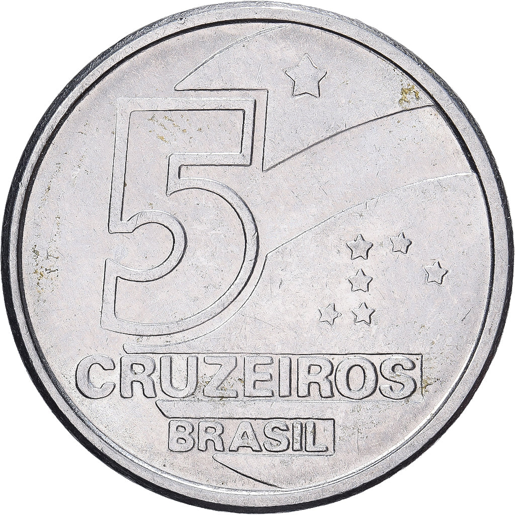 Brazilië, 5 Cruzeiros, 1990, Stainless Steel, PR, KM:618.1