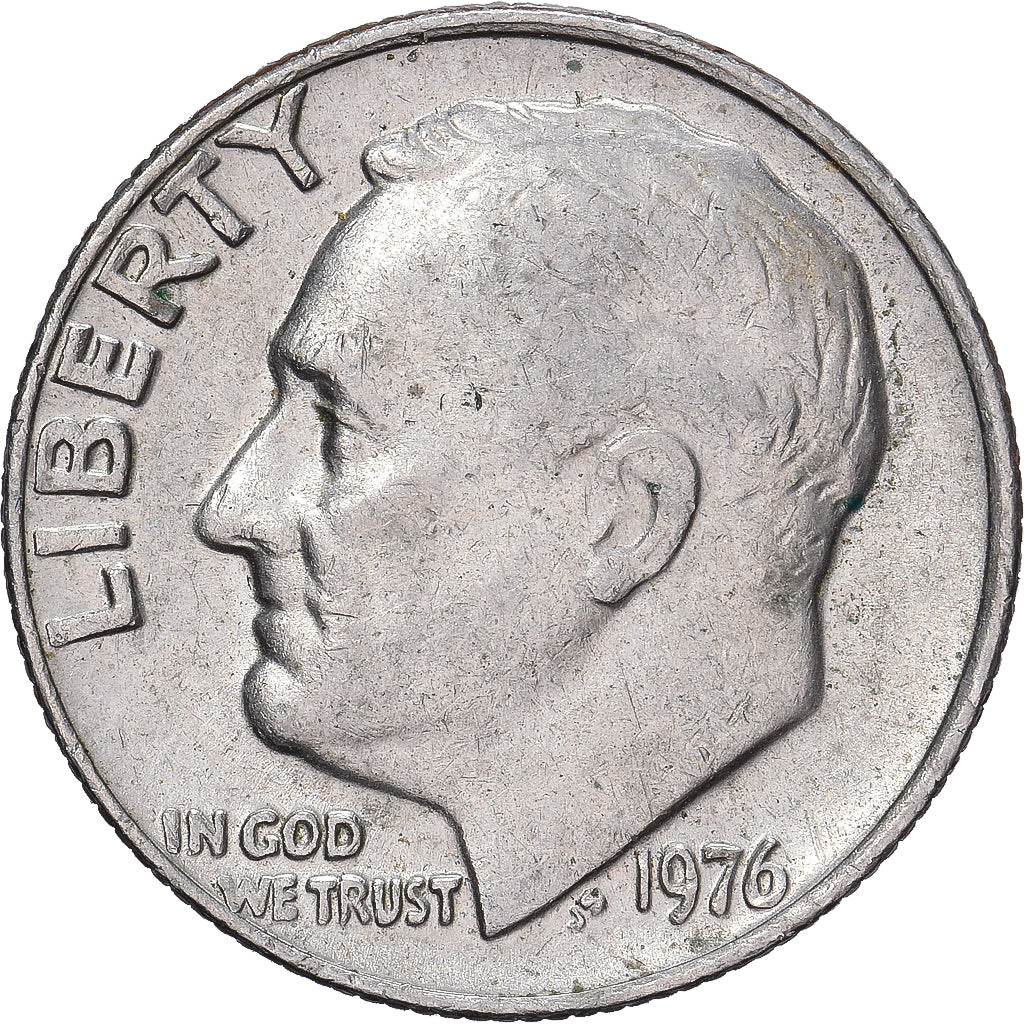 États-Unis, Dime, Roosevelt Dime, 1976, U.S. Mint, Cupronickel plaqué cuivre